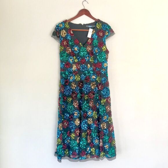 Anthropologie Eva Franco Sequined Midi Dress Size 8 NWT - Picture 9 of 15